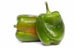 Fresh Green Bell Pepper Stock Photo