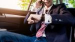 Attractive Handsome Young Businessman Talking On The Mobile Smar Stock Photo