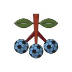 Soccer Ball Fruit Sport Thin Line Flat Design Icon  Illust Stock Photo