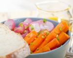 Steamed  Root Vegetable On A Bowl Stock Photo