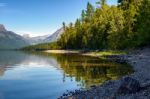 View Of Lake Mcdonald In Montana Stock Photo