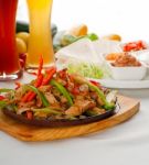 Original Fajita Sizzling Hot  On Iron Plate Stock Photo