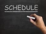 Schedule Blackboard Shows Arranging Agenda And Calendar Stock Photo