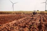 Ground Where The Farmers Are Plowing Stock Photo