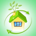 House Eco Means Go Green And Conservation Stock Photo