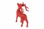 Red Christmas Reindeer Left Back High Engle View Stock Photo