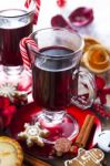 Mulled Wine With Spices Stock Photo