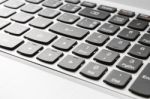 Laptop Or Notebook Button Close Up Right View Stock Photo