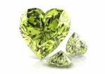 Peridot On White Background Stock Photo