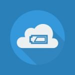 Cloud Computing Flat Icon. Battery Stock Photo