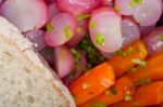 Steamed  Root Vegetable On A Bowl Stock Photo