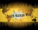 South Korean Won Means Foreign Exchange And Coinage Stock Photo