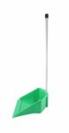 Side Green Plastic Dustpan On White Background Stock Photo