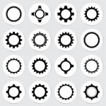 Gear Sticker Icon Set  Illustration Stock Photo