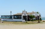 Beach Restaurant In Puerto Banus Stock Photo