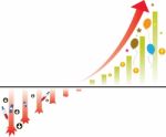 Growing Bar Chart Stock Photo