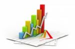 Business Chart With Growth Graph Stock Photo