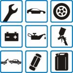 Pictograms For Car Repair Stock Photo