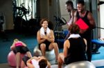 Group Of People In A Pilates Class Stock Photo