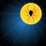 Halloween Moon Spider Web  Stock Photo