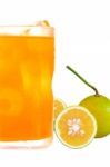 Orange Juice In Glass Stock Photo