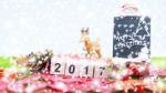 Merry Christmas And Happy New Year Background  And Number 2017 Text Stock Photo