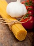 Italian Basic Pasta Ingredients Stock Photo