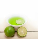 Green Lime Lemonade Stock Photo