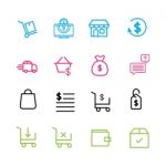 Online Marketing Icon Set On White Background Stock Photo