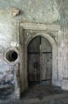 Old Stone Door In The Cloisters Of Canterbury Cathedral Stock Photo