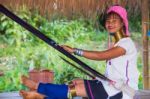 Karen Tribal Girl From Padaung Long Neck Hill Tribe Village Stock Photo