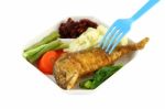 Fish Fried With Vegetables Stock Photo