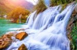 Jiulong Waterfall In Luoping, China Stock Photo