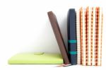 Notebook Stack On White Isolated Stock Photo