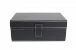 Black Leather Box On White Background Stock Photo