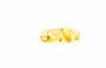 Fish Oil Capsules On White Background Stock Photo