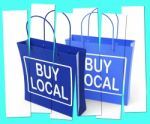 Buy Local Shopping Bags Promote Buying Products Locally Stock Photo