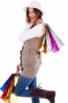 Young Women Enjoyed Shopping Stock Photo