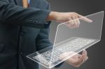 Business man Holding Laptop Stock Photo