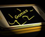 Games Smartphone Displays Internet Gaming And Entertainment Stock Photo