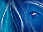 Blue Background Indicates Human Eye And Look Stock Photo