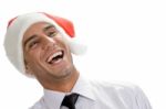 Businessman Burst Into Laughter Stock Photo