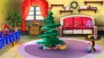 Christmas Tree In Baby Room Interior Stock Photo