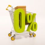 Shopping Cart And 0 Percent Stock Photo