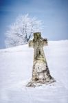 Stone Cross Stock Photo