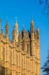 View Of The Sunlit Houses Of Parliament Stock Photo