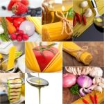 Healthy Vegetarian Vegan Food Collage Stock Photo