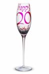 Wine Glass With Birthday Wishes Stock Photo