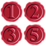 Number Icon Seal Wax Stock Photo