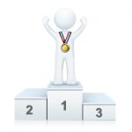 Person On Winning Podium Stock Photo